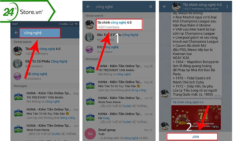 Cách tìm nhóm telegram công khai
